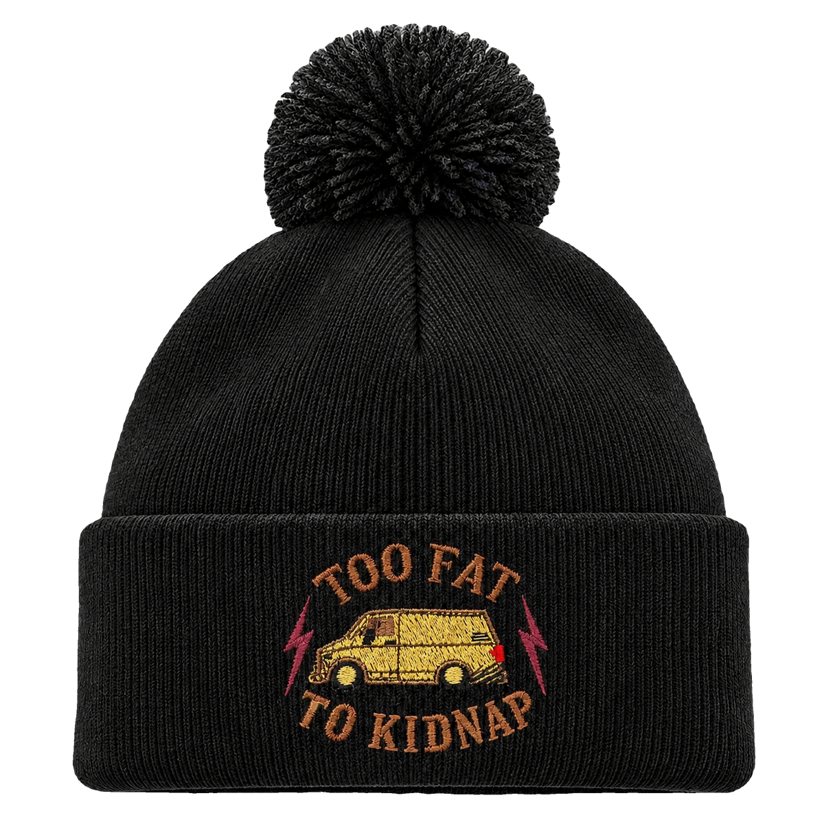 Detaljvy av Too Fat To Kidnap på person