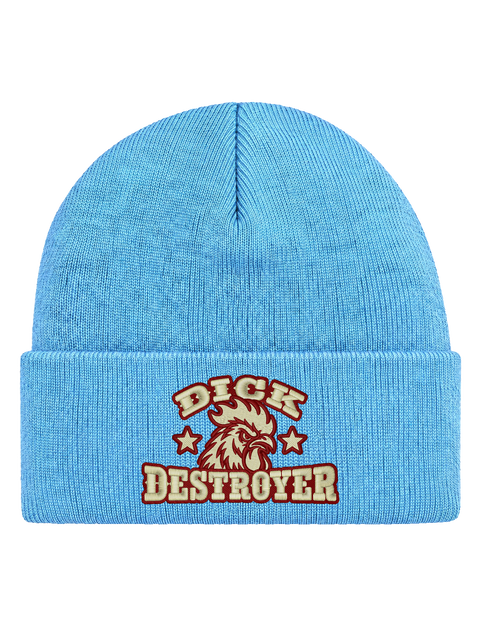 DD FRONT HCB-BBL-DD – Hatitude Cuffed Beanie Baby Blue – produktbild med originalbrodyr