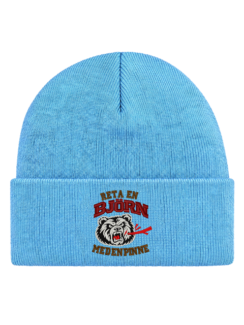 Reta en björn med en pinne – Hatitude Cuffed Beanie – Baby Blue – produktbild