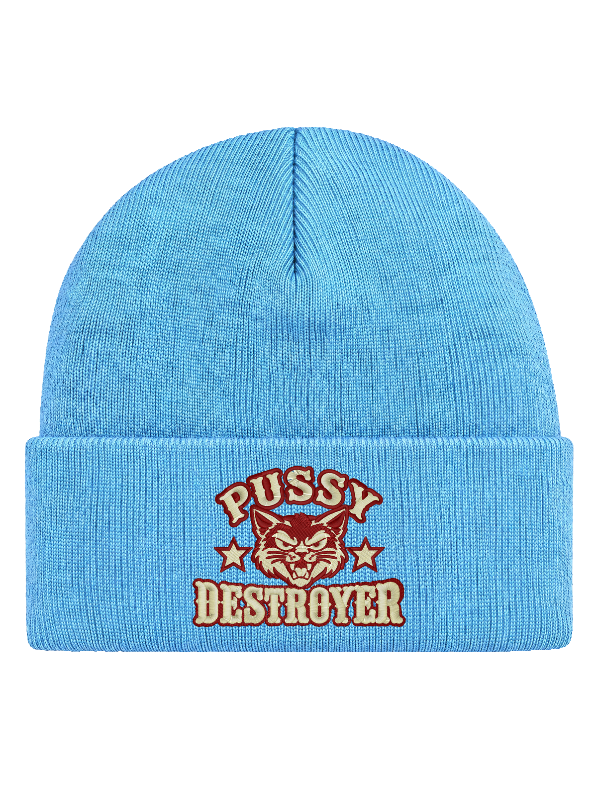 Pussy Destroyer – Hatitude Cuffed Beanie – Baby Blue – produktbild