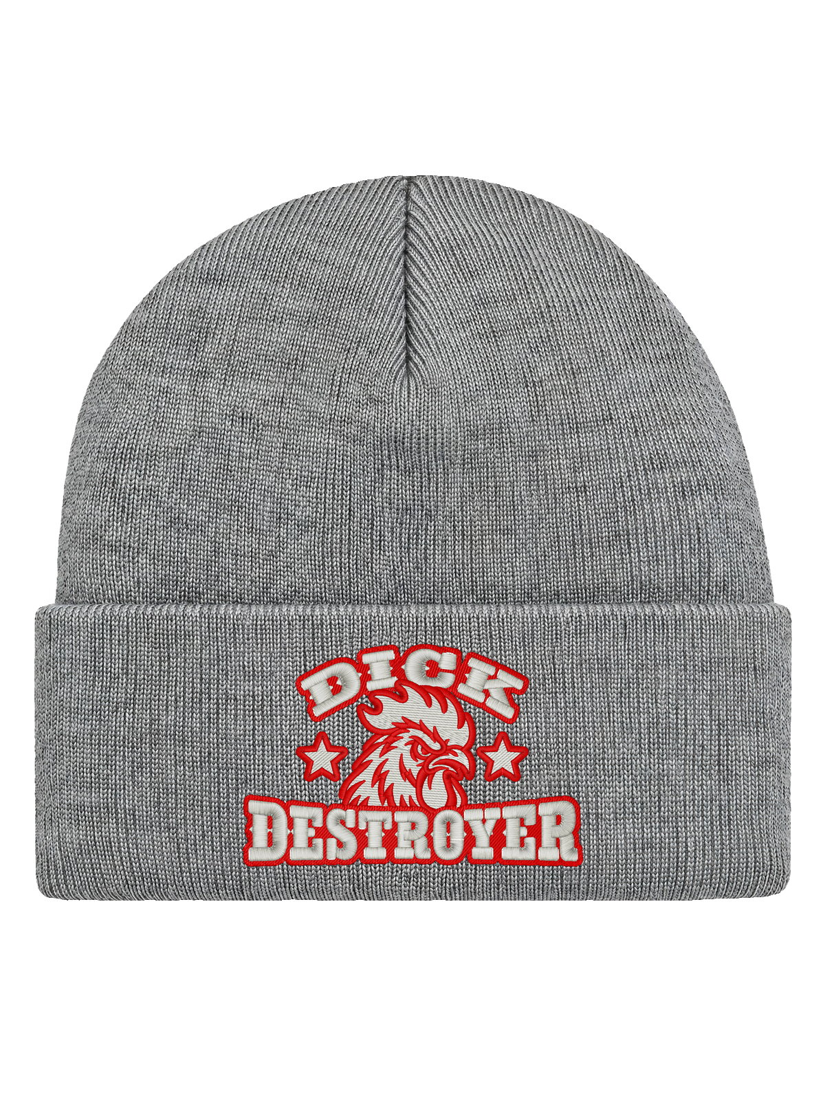 DD FRONT HCB-HGR-DD – Hatitude Cuffed Beanie Heather Grey – produktbild med originalbrodyr