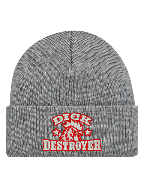 DD FRONT HCB-HGR-DD – Hatitude Cuffed Beanie Heather Grey – produktbild med originalbrodyr