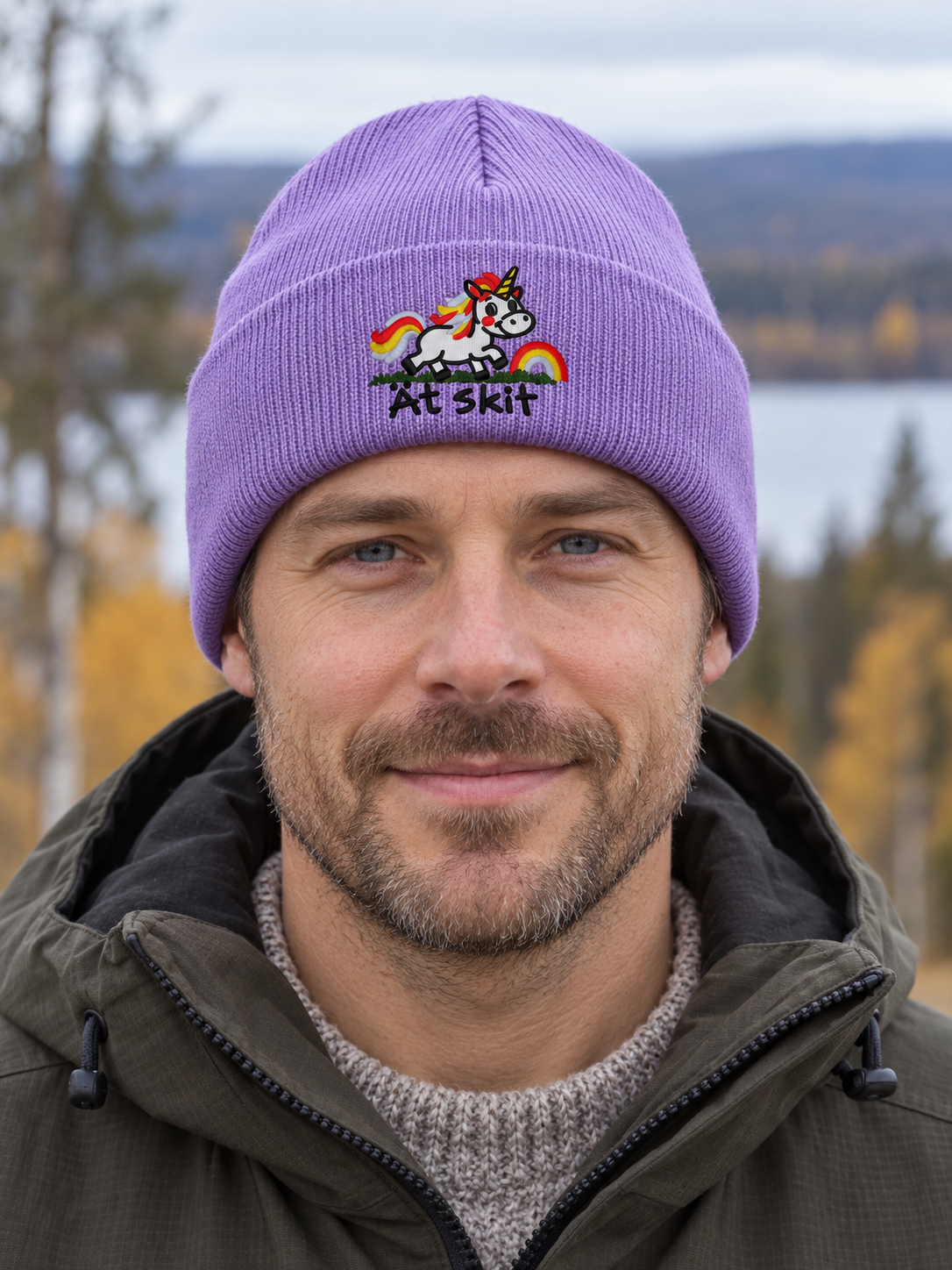 Ät skit – Hatitude Cuffed Beanie Lavendel på modell