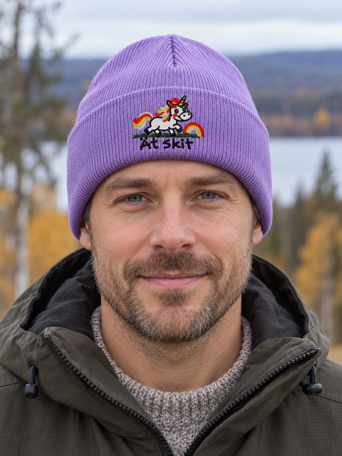 Ät skit – Hatitude Cuffed Beanie Lavendel på modell