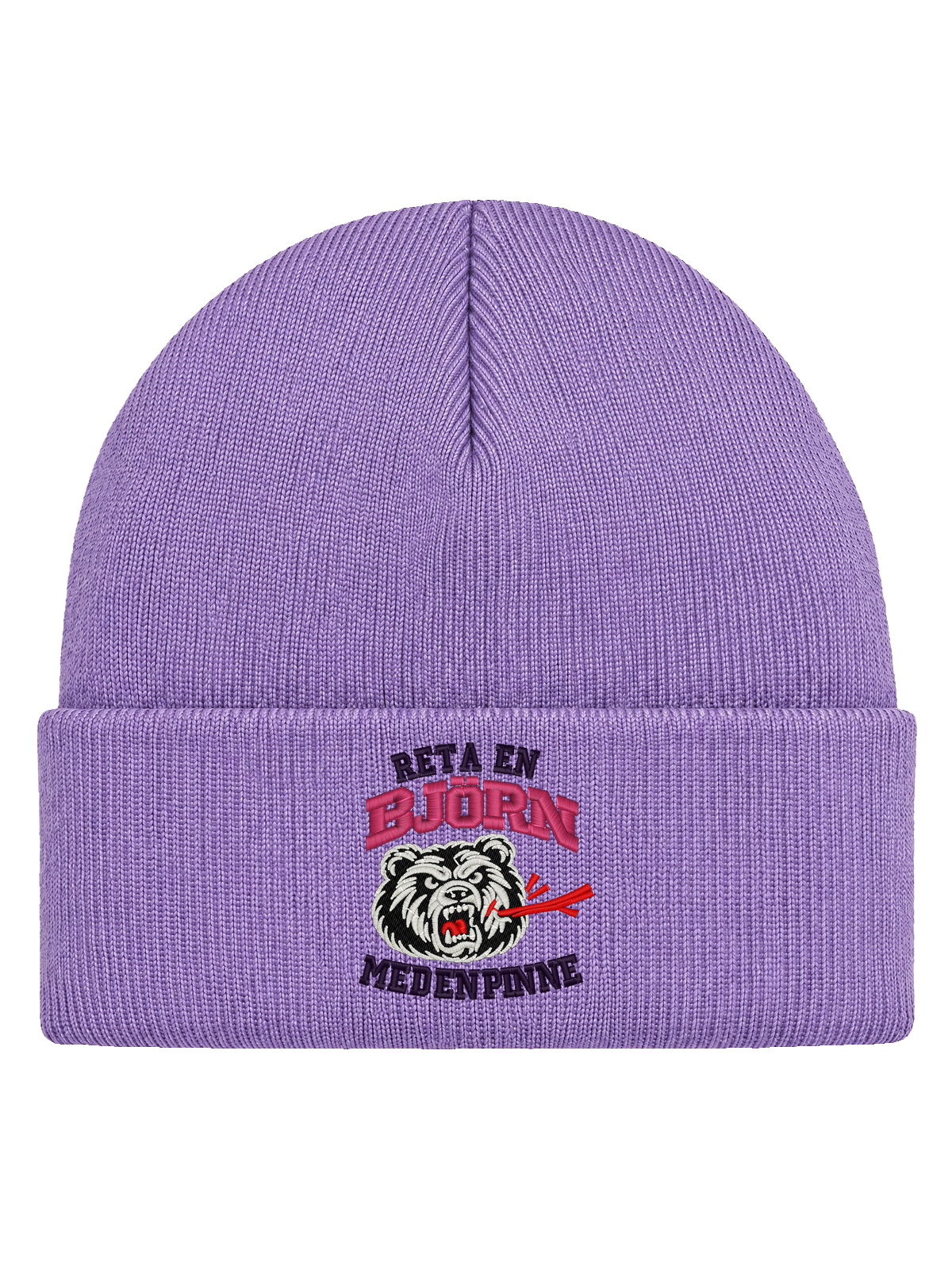 Reta en björn med en pinne – Hatitude Cuffed Beanie – Lavendel – produktbild