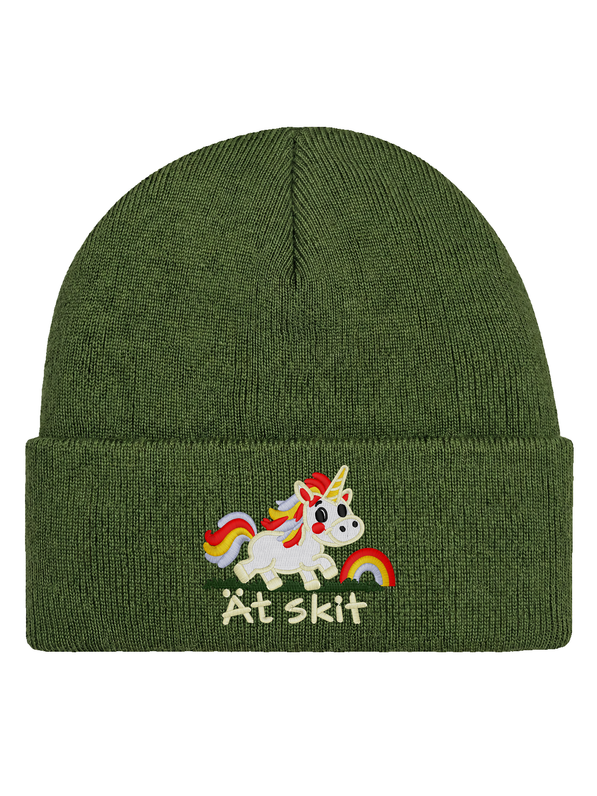 Ät skit – Hatitude Cuffed Beanie – Oliv – produktbild