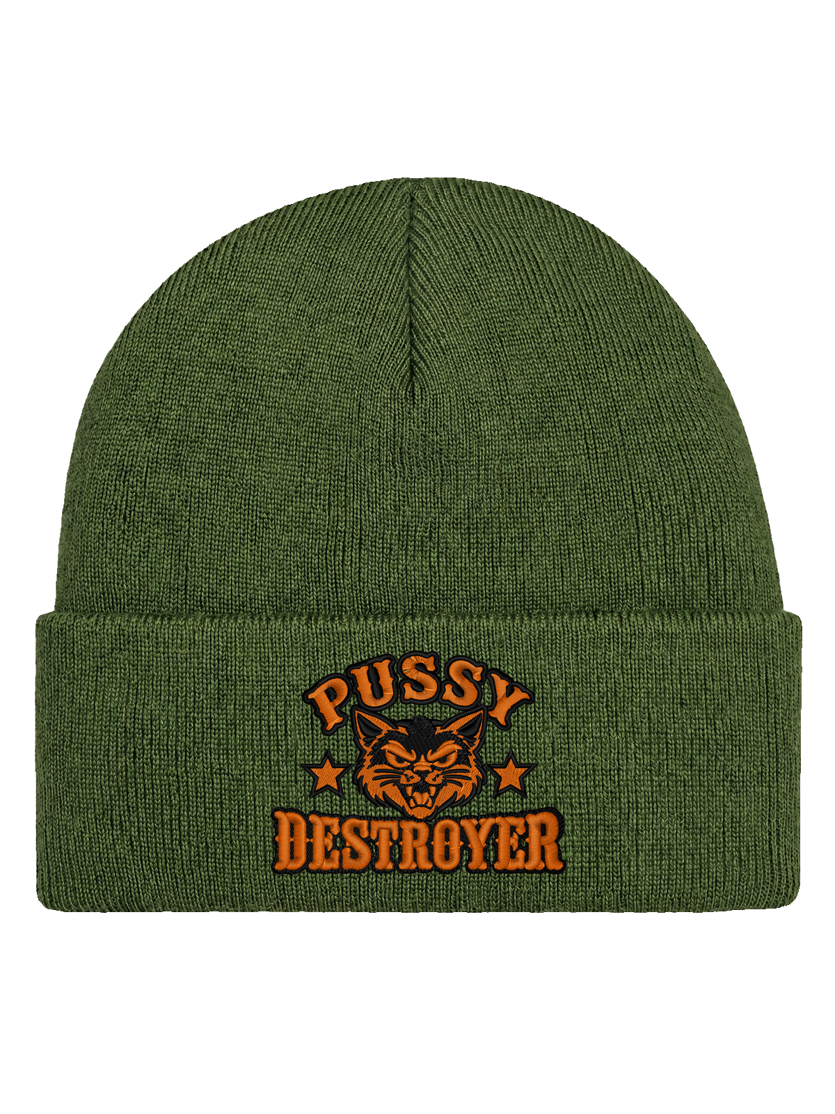 Pussy Destroyer – Hatitude Cuffed Beanie – Olivgrön – produktbild