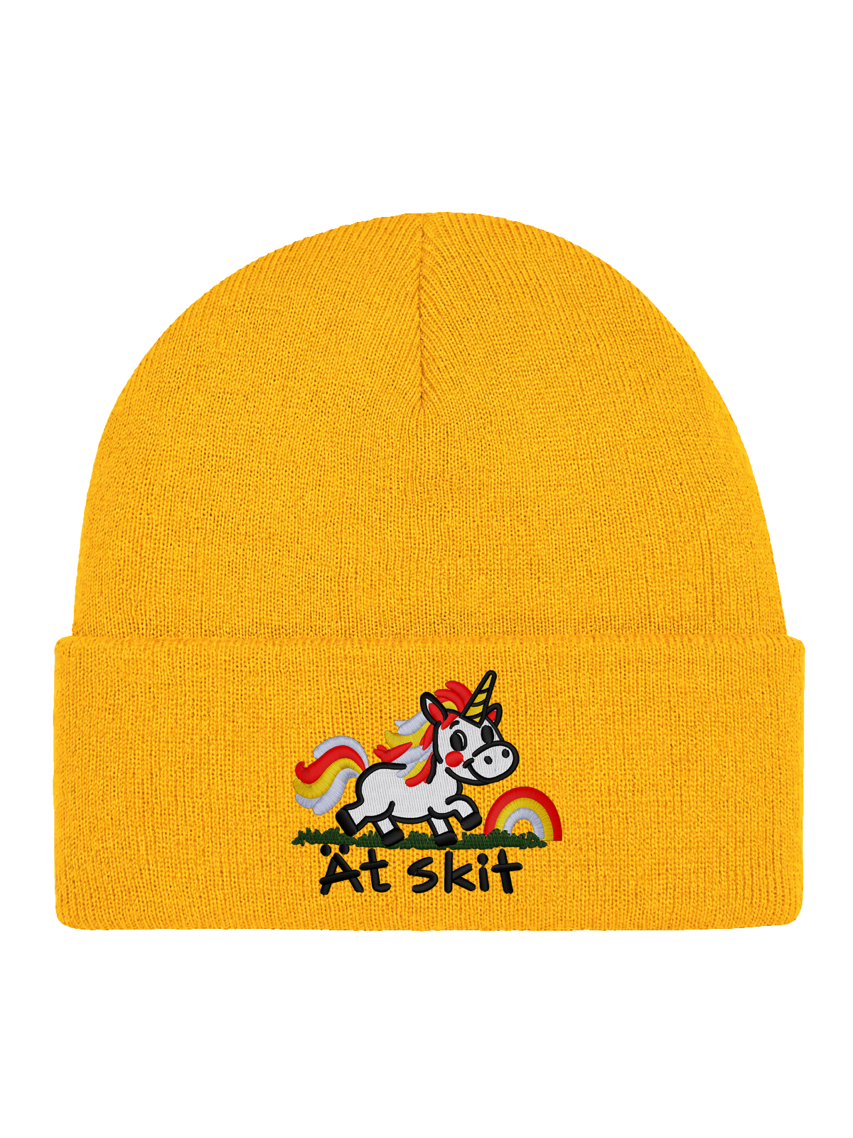 Ät skit – Hatitude Cuffed Beanie – Gul – produktbild