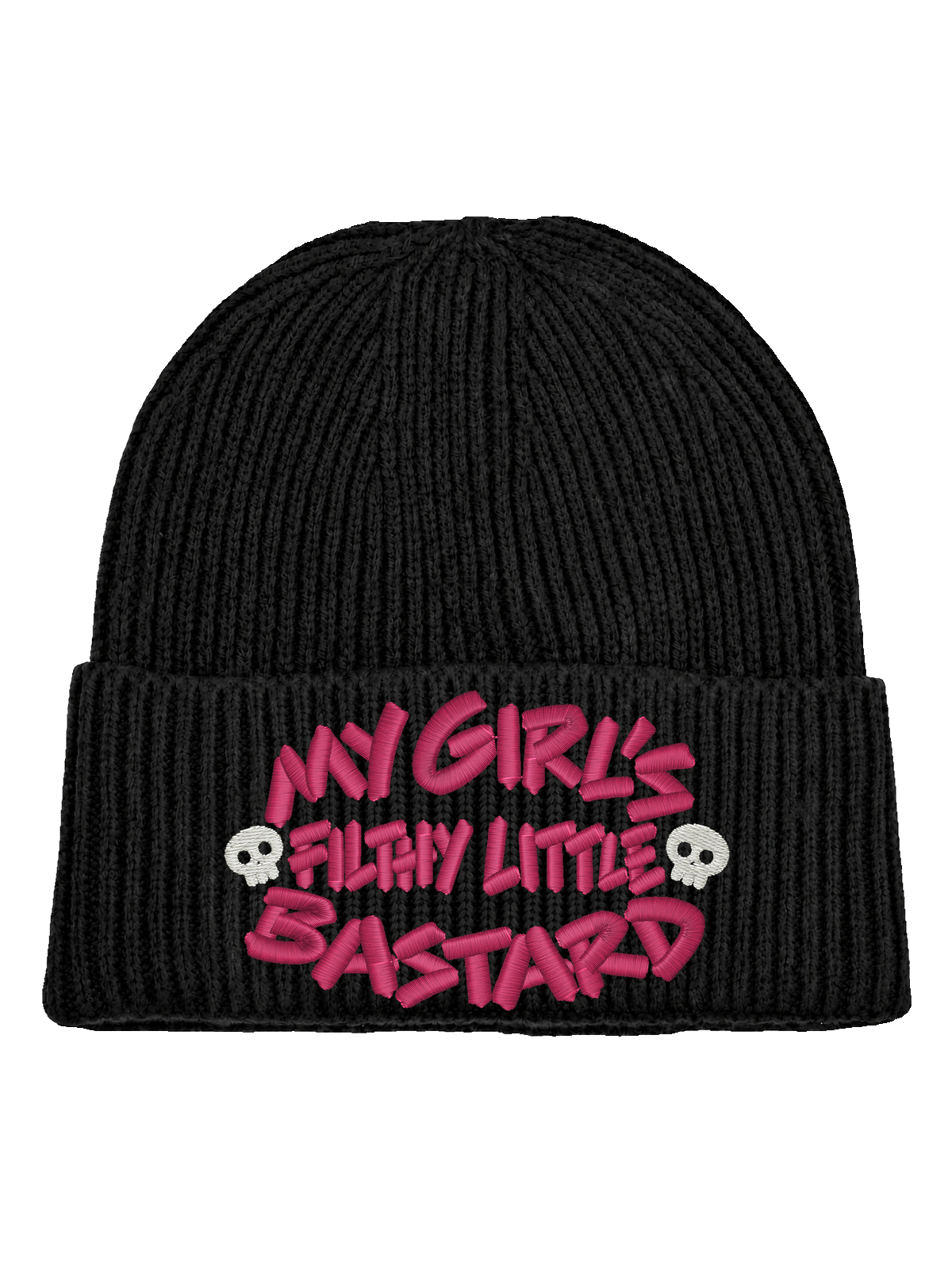 My Girl’s Filthy Little Bastard – Svart Hatitude Oversized Cuffed Beanie