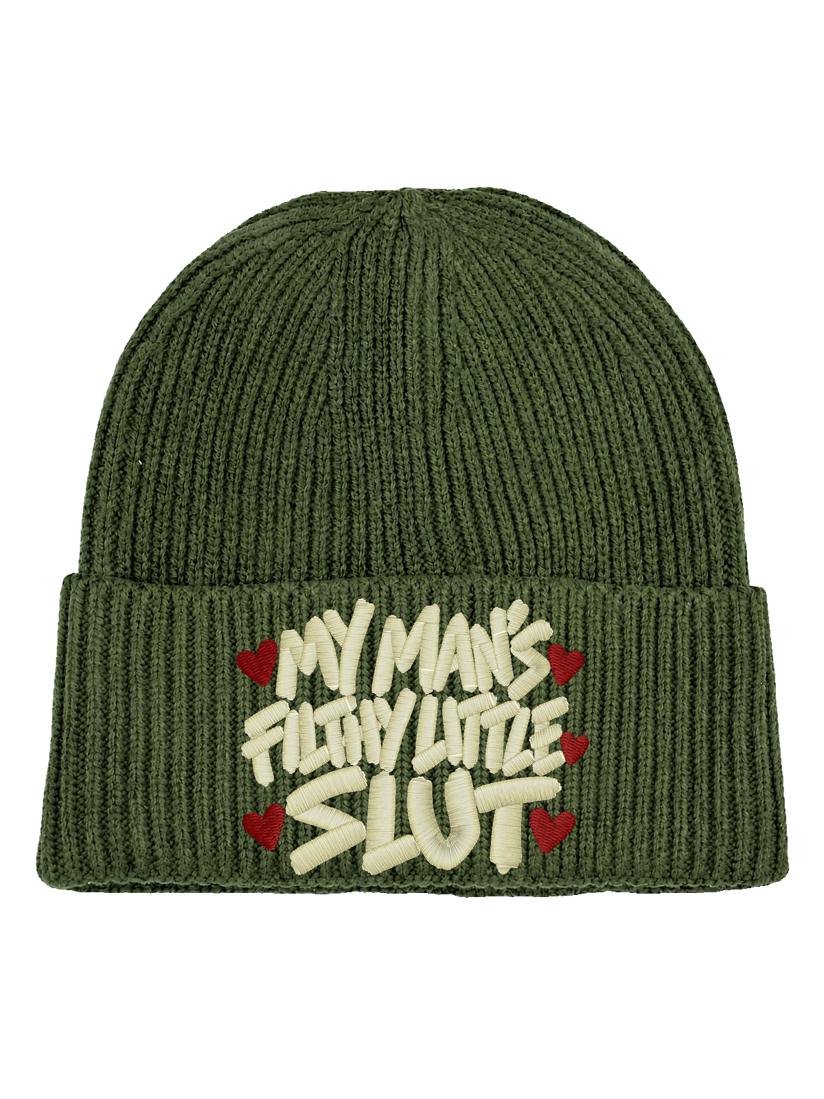 My Man’s Filthy Little Slut – Oliv Hatitude Oversized Cuffed Beanie