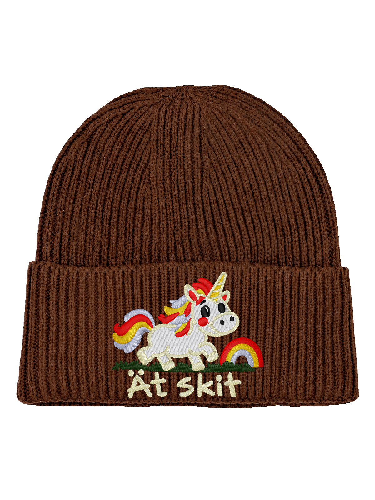 Ät skit – Hatitude Oversized Cuffed Beanie – Valnöt – produktbild