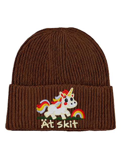 Ät skit – Hatitude Oversized Cuffed Beanie – Valnöt – produktbild