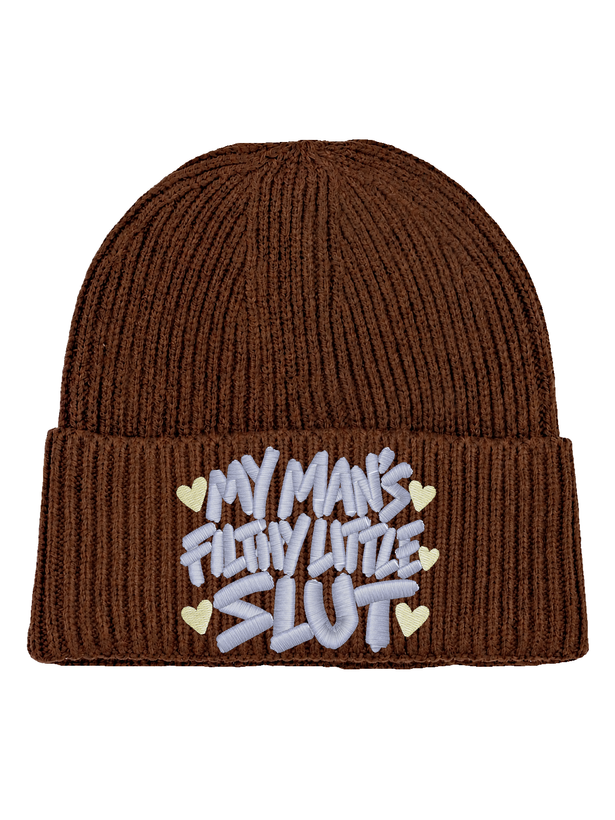 My Man’s Filthy Little Slut – Valnöt Hatitude Oversized Cuffed Beanie