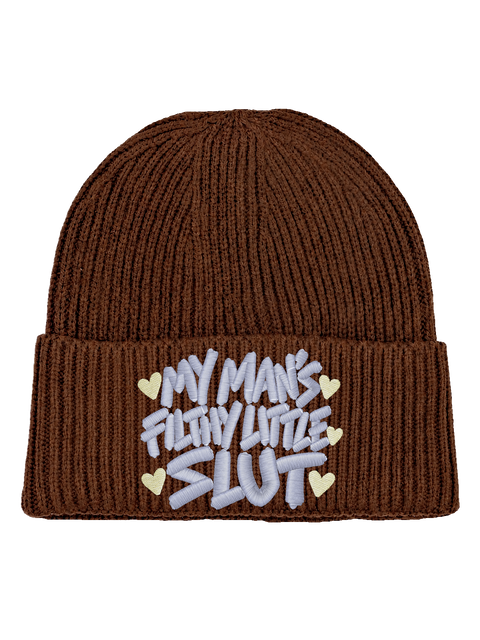 My Man’s Filthy Little Slut – Valnöt Hatitude Oversized Cuffed Beanie