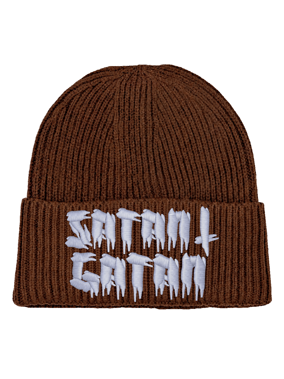 Satan i gatan – Hatitude Oversized Cuffed Beanie – Valnöt – produktbild