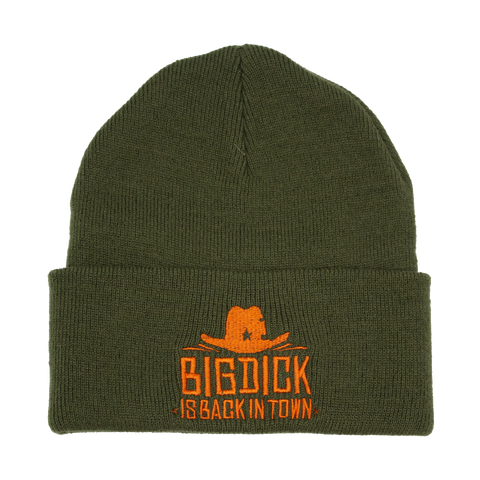 Olivgrön Big Dick Is Back In Town-mössa med orange brodyr