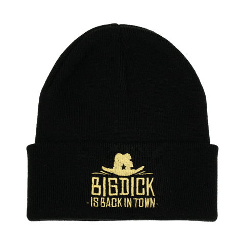 Svart Big Dick Is Back In Town-mössa med guldfärgad brodyr