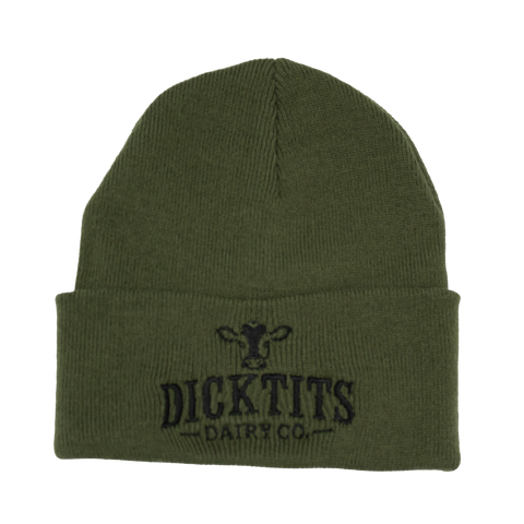 Dicktits Dairy Co. mössa i oliv med svart brodyr