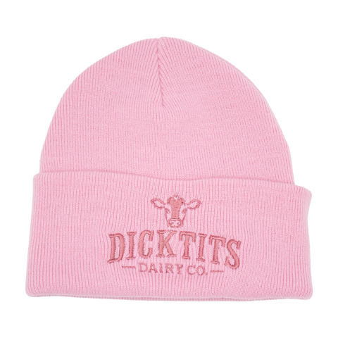 Dicktits Dairy Co. mössa i rosa med ton-i-ton rosa brodyr