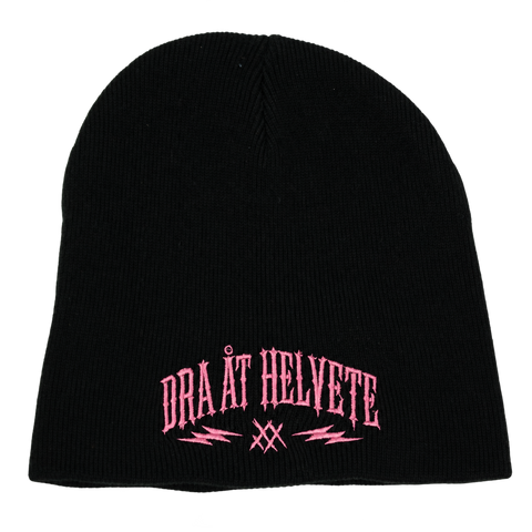 Dra åt helvete – Svart Hatitude Beanie utan uppvik, produktmockup