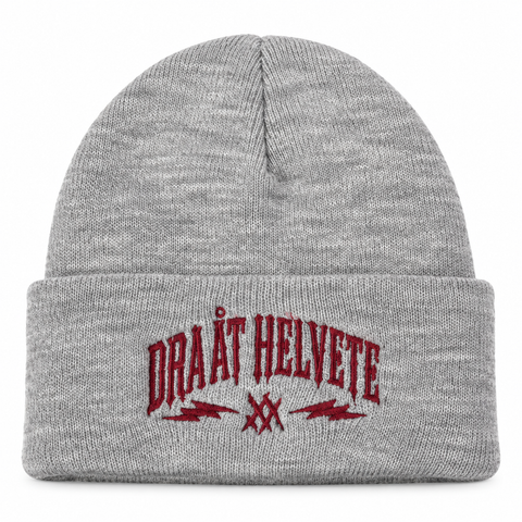 Dra åt helvete – Heather Grey Cuffed Beanie – produktbild på vit bakgrund