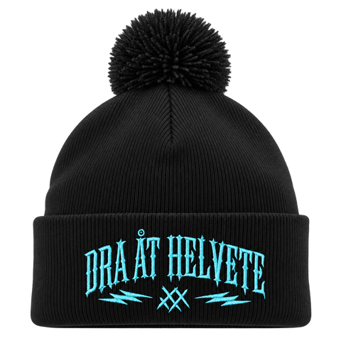 Dra åt helvete – Svart Pom Pom Beanie