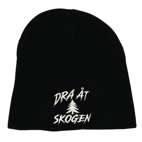 Dra åt skogen – Svart Hatitude Beanie utan uppvik, produktmockup
