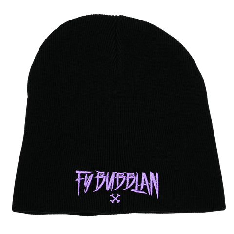 Fy bubblan – Svart Hatitude Beanie utan uppvik, produktmockup