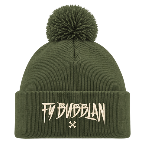 Fy bubblan – Mossgrön Pom Pom Beanie