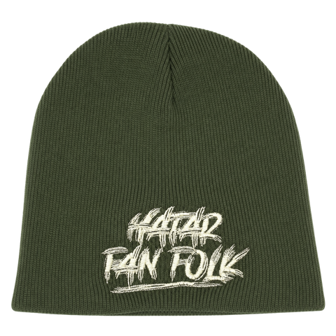 Hatar fan folk – Olivgrön Hatitude Beanie utan uppvik, produktmockup