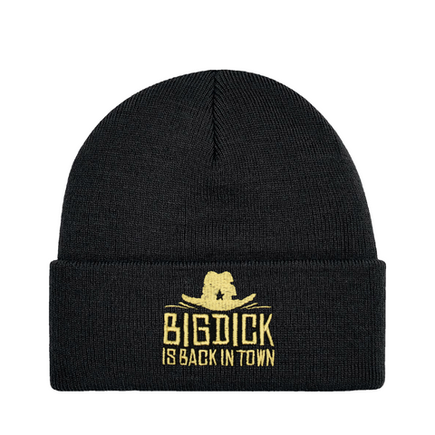 Big Dick Is Back In Town – Cuffed Beanie – produktbild på vit bakgrund