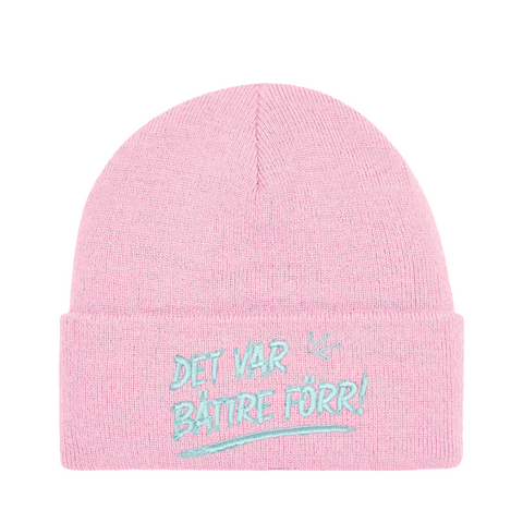 Det var bättre förr! – Cuffed Beanie – produktbild på vit bakgrund