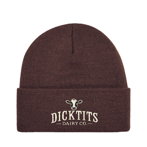 Dicktits Dairy Co. – Cuffed Beanie – produktbild på vit bakgrund