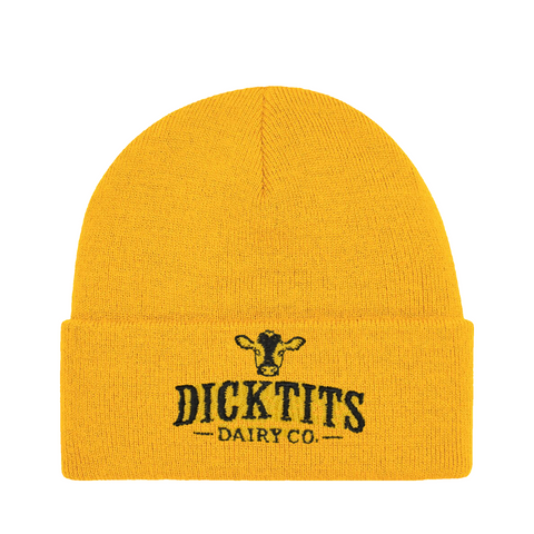 Dicktits Dairy Co. – Cuffed Beanie – produktbild på vit bakgrund