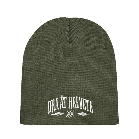 Dra åt helvete – Beanie – produktbild på vit bakgrund