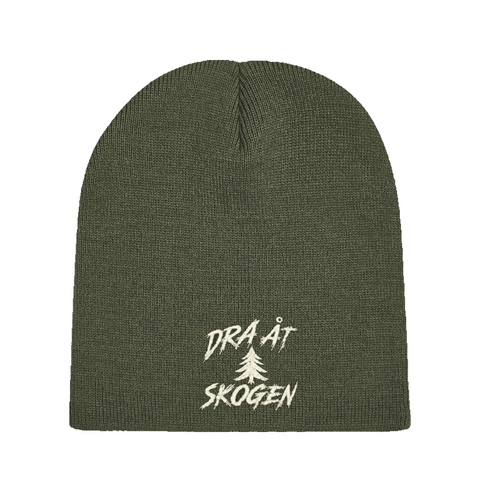 Dra åt skogen – Beanie – produktbild på vit bakgrund