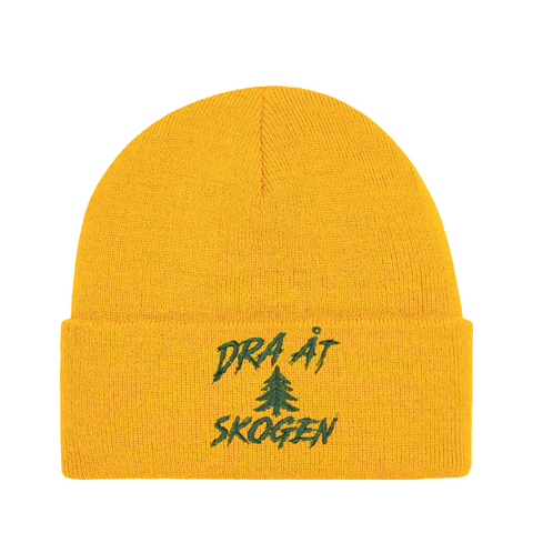 Dra åt skogen – Cuffed Beanie – produktbild på vit bakgrund