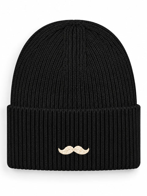 Hatitude – Hatitude Oversized Cuffed Beanie Svart, brodyr bakifrån