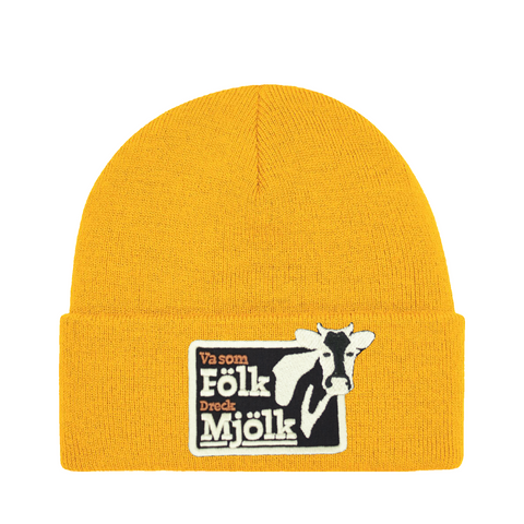 Va som Fölk Dreck Mjölk – Cuffed Beanie – produktbild på vit bakgrund
