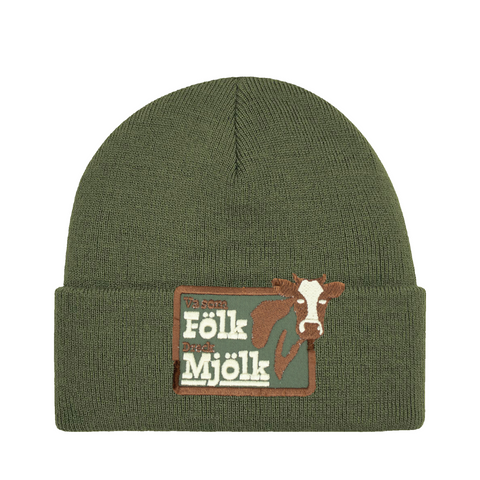 Va som Fölk Dreck Mjölk – Cuffed Beanie – produktbild på vit bakgrund