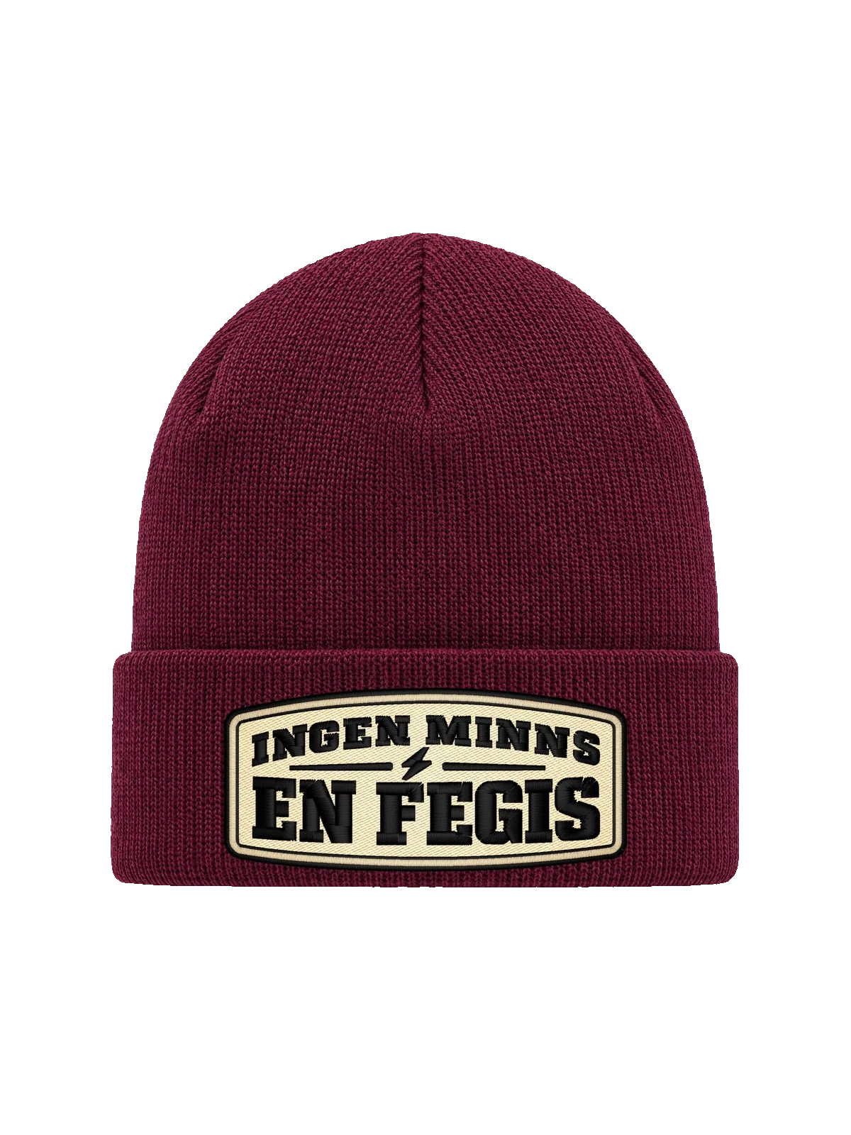 Ingen minns en fegis – Vinröd HCB, brodyr 10,5 × 4,79 cm