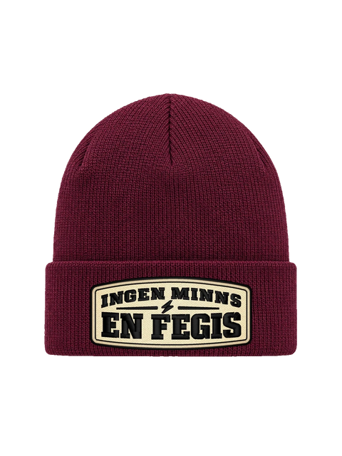Ingen minns en fegis – Vinröd HCB, brodyr 10,5 × 4,79 cm