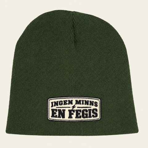 Ingen minns en fegis – Olivgrön Beanie