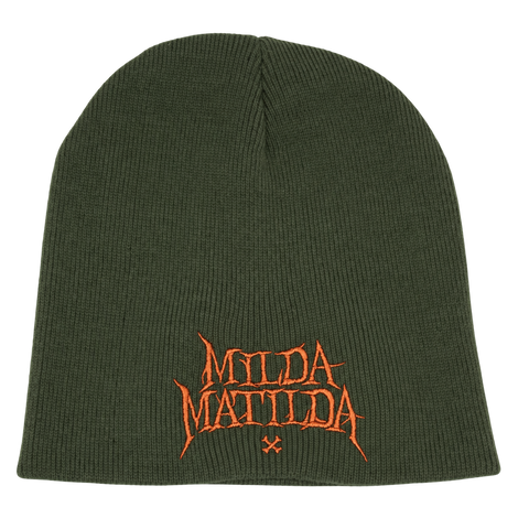 Milda Matilda – Olivgrön Hatitude Beanie utan uppvik, produktmockup