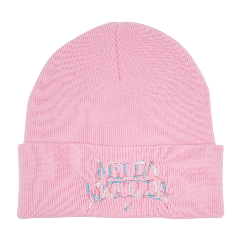Milda Matilda mössa i rosa med multifärgad brodyr