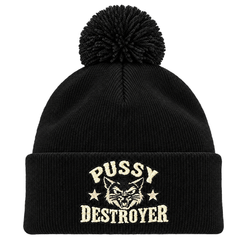 Pussy Destroyer – Svart Pom Pom Beanie