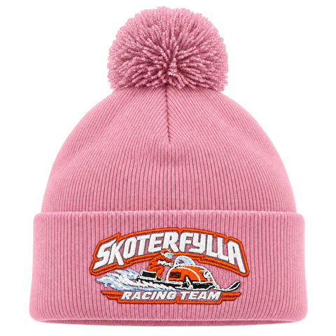 Skoterfylla Racing Team – Rosa Pom Pom Beanie – utan bottenfyllning