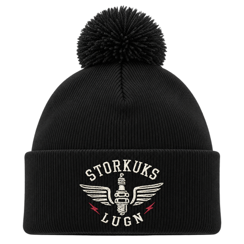 Storkuks Lugn – Svart Pom Pom Beanie