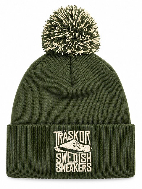 Träskor Swedish Sneakers – Mossgrön Pom Pom Beanie