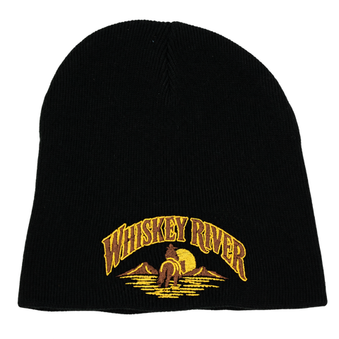 Whiskey River – Svart Hatitude Beanie utan uppvik, produktmockup